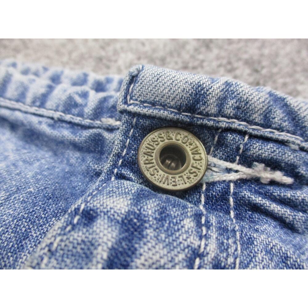 Levis Denim Skirt Womens 12 Light Wash Patch Pockets Zip Fly Vintage 90s Casual - Picture 8 of 16